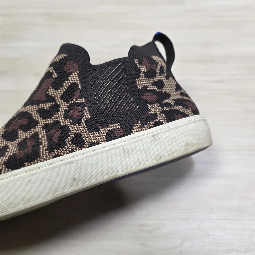 Rothy's The Chelsea Boots Wildcat Knit Leopard Print Brown Cheetah‎ Size 9